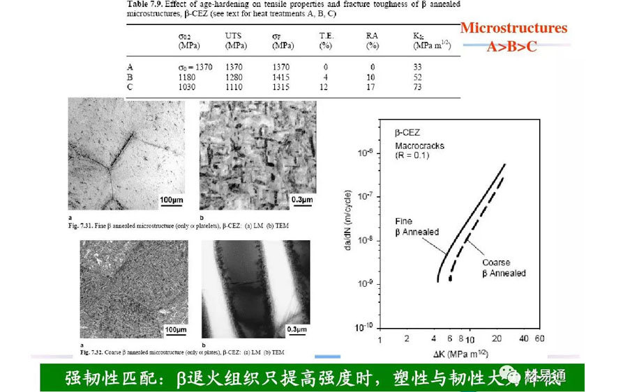 钛合金材料组织性能关系